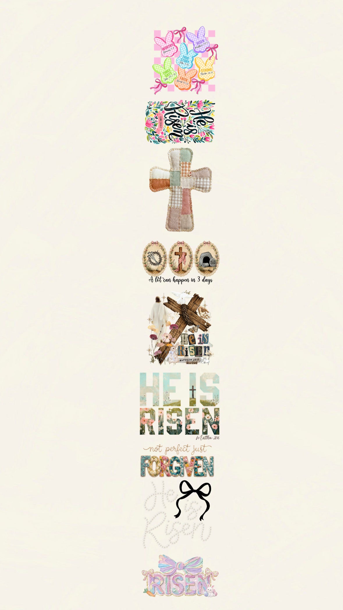 Faith based easter premade gang sheet
