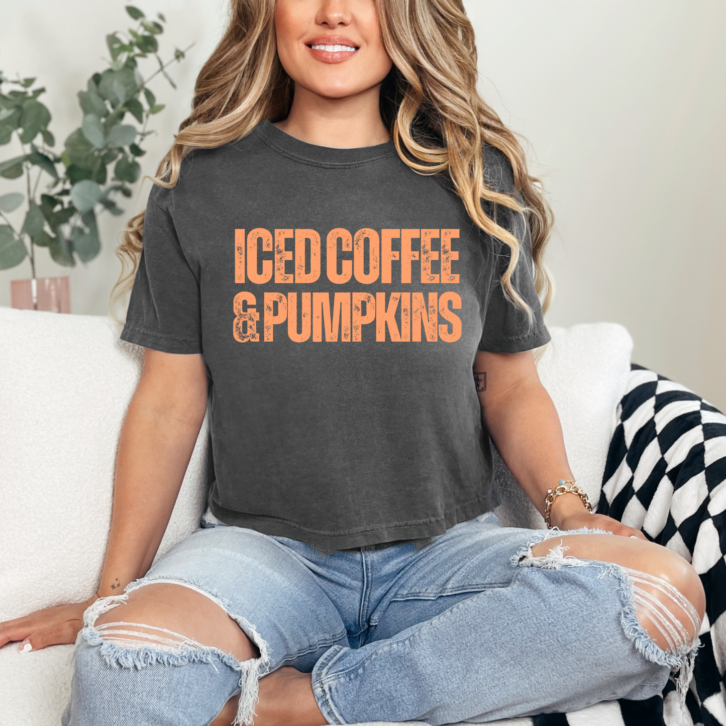 Iced coffee and pumpkins