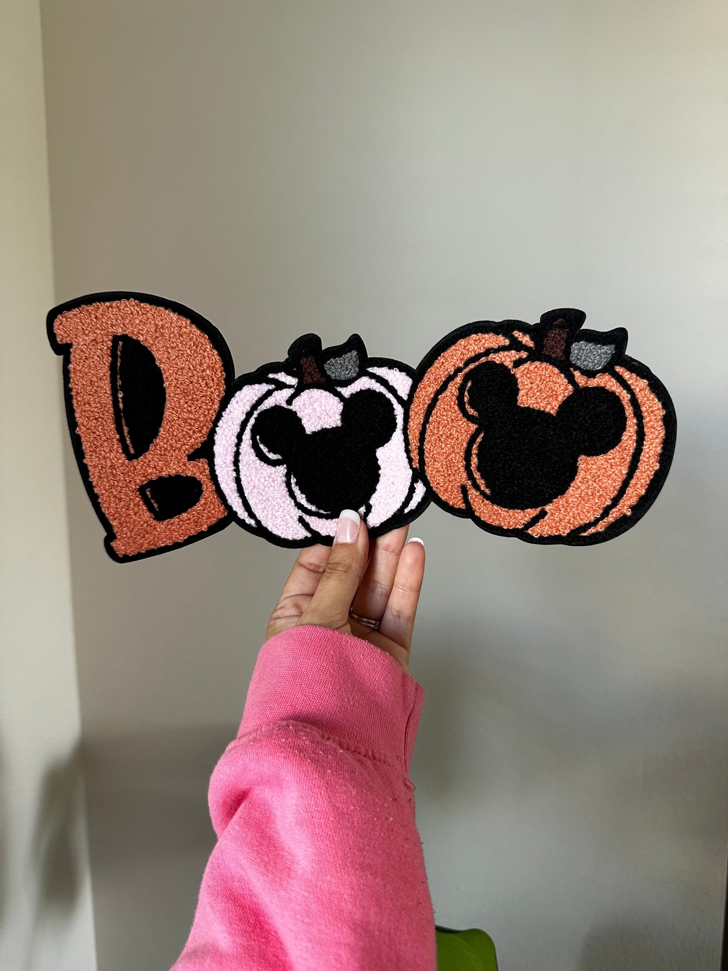 Boo pumpkin chenille patch