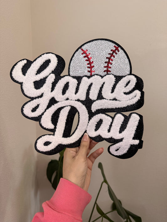 Game day (baseball) chenille patch