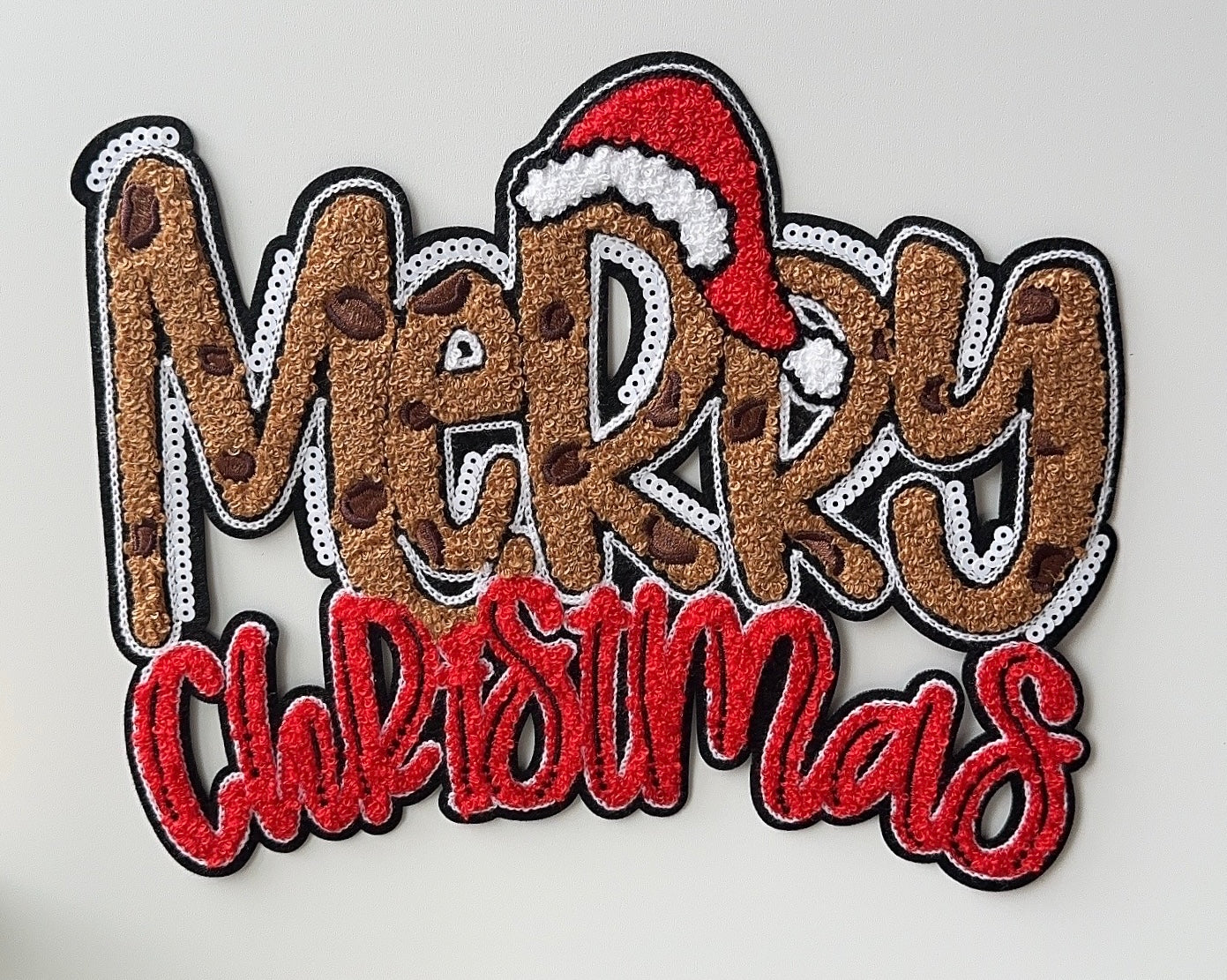 Merry Christmas cookie chenille patch