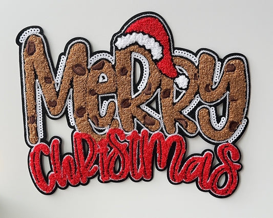 Merry Christmas cookie chenille patch