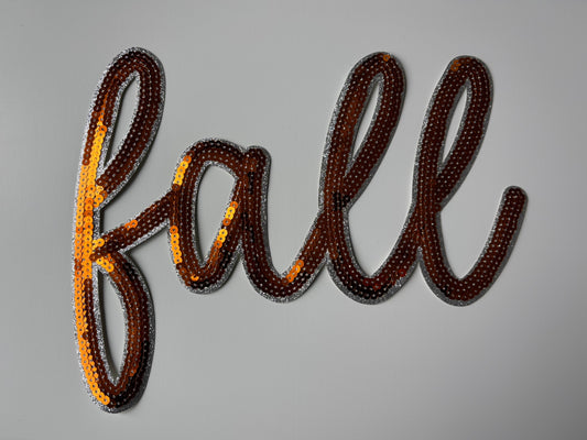 FALL letters sequin patch