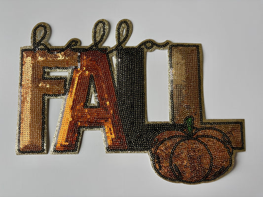 Hello FALL sequin patch