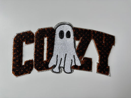 Cozy boo chenille patch