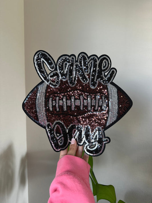 Game day sequin patch