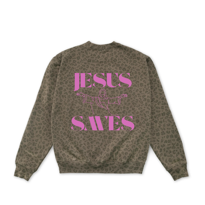 Leopard Redeemed Crewneck Brown