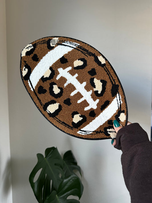 Cheetah football chenille patch