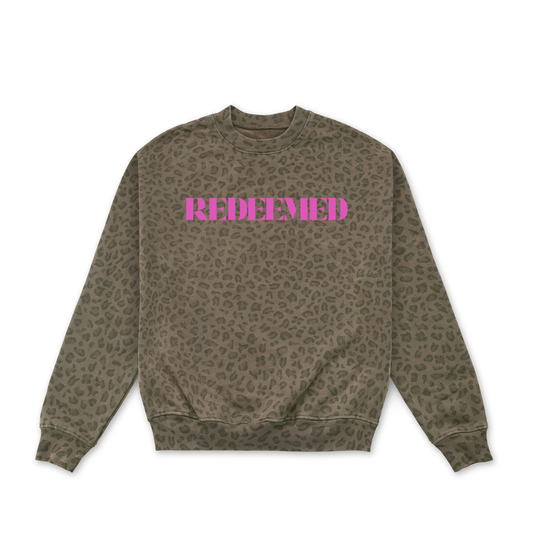 Leopard Redeemed Crewneck Brown