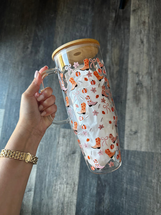 Retro pumpkins and boots 40oz