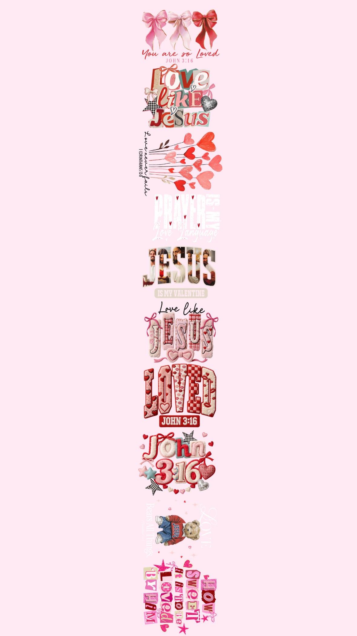 Faith based Valentine’s Day gang sheet