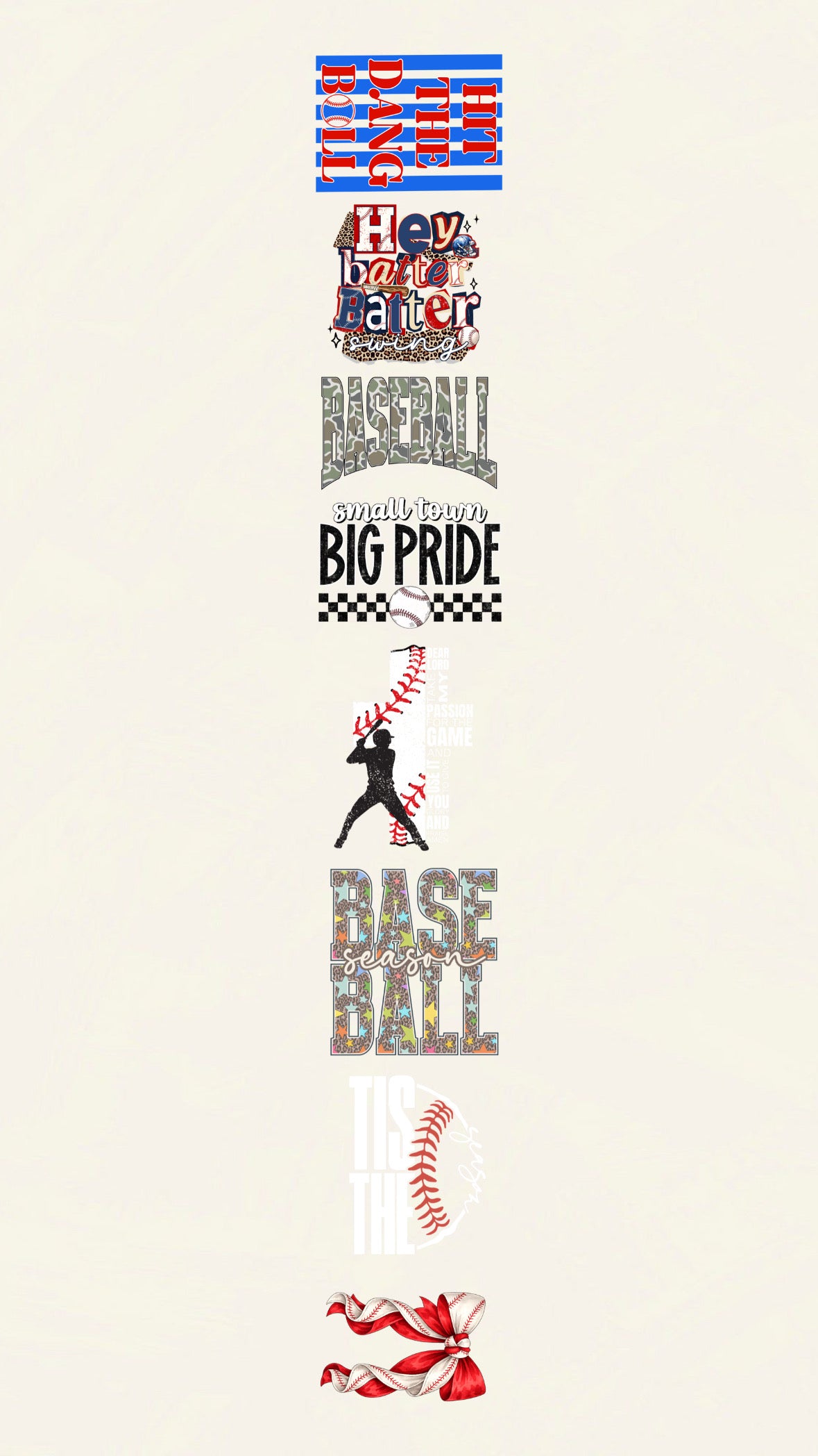 Baseball premade gang sheet